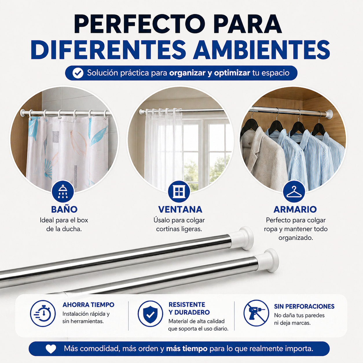 AirDry Pro – Barra Ajustable de Secado Rápido
